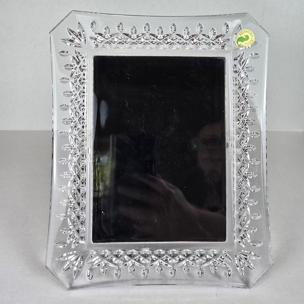 Waterford Lismore Diamond Crystal Photo Frame 5x7 Clear Freestanding Portrait